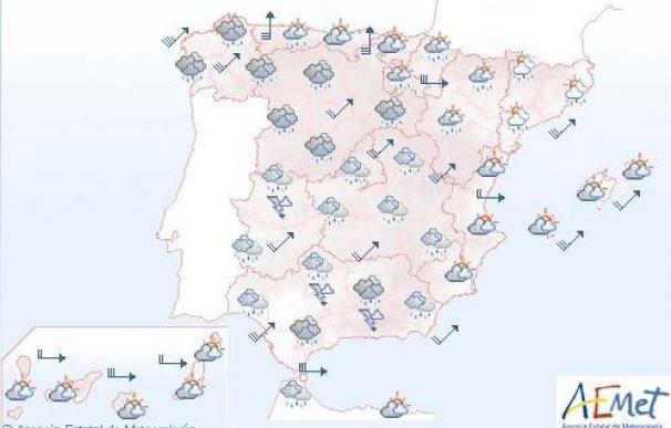 Lluvias fuertes en Andalucía, Galicia, Extremadura y Castilla-La Mancha