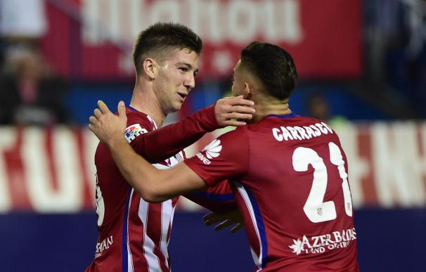 Vietto anotó el tanto del empate del Atlético a falta de cinco minutos. / AFP