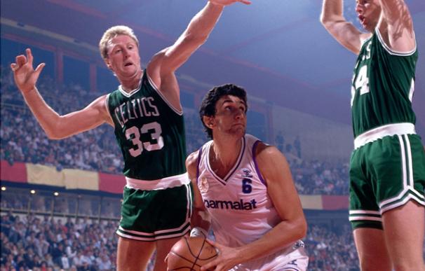 Partido entre Real Madrid - Boston Celtics en 1988 en el Palacio de los Deportes