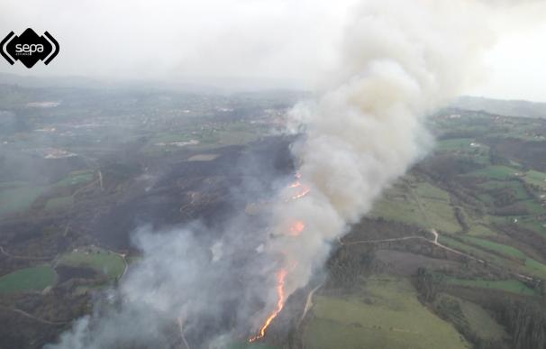 Asturias registra 38 incendios forestales a causa de las altas temperaturas