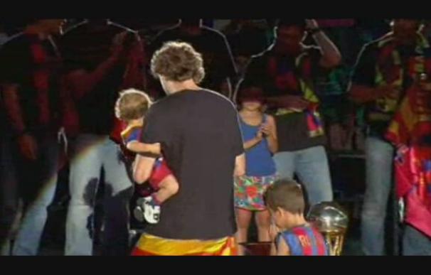 El Barça celebra el título de la ACB en el Palau Sant Jordi