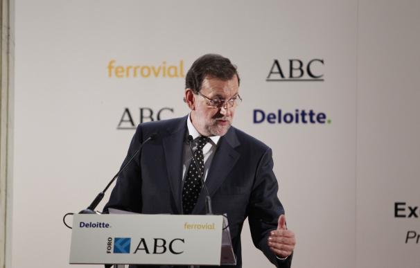 El presidente del Gobierno, Mariano Rajoy, este martes, en el foro ABC-Deloitte.