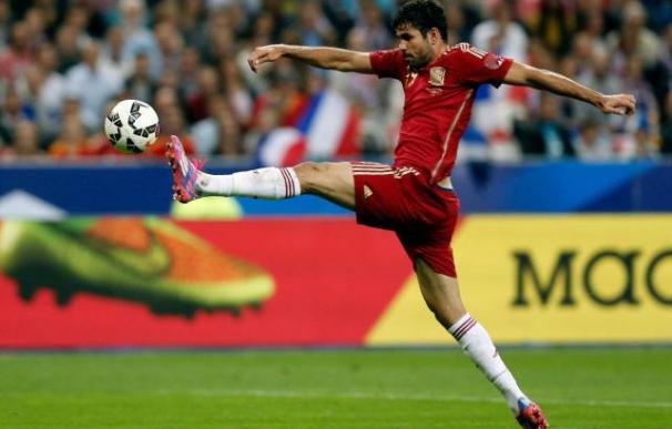 Diego Costa en un partido con España