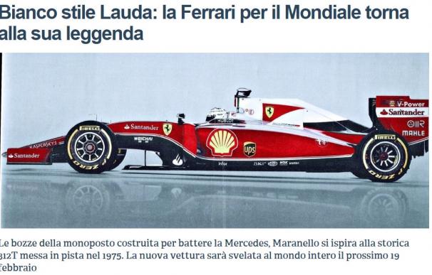 Se filtra el diseño del Ferrari para la temporada 2016 / 'La Repubblica'