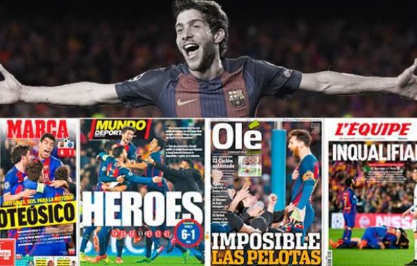 Resumen de las portadas tras la remontada del Barcelona