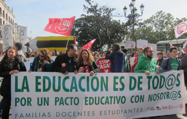 Cientos de personas secundan en Santander la concentración convocada por la Plataforma por la Escuela Pública