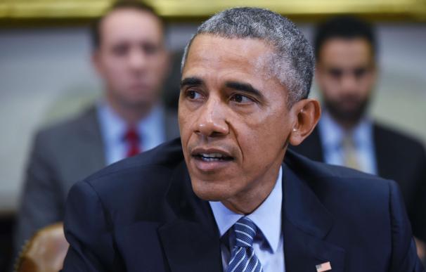 US President Barack Obama speaks following a round