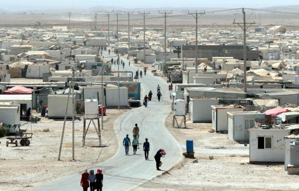 A general view shows the UN-run Zaatari camp for S