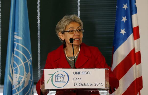 Unesco director general Irina Bokova delivers a sp