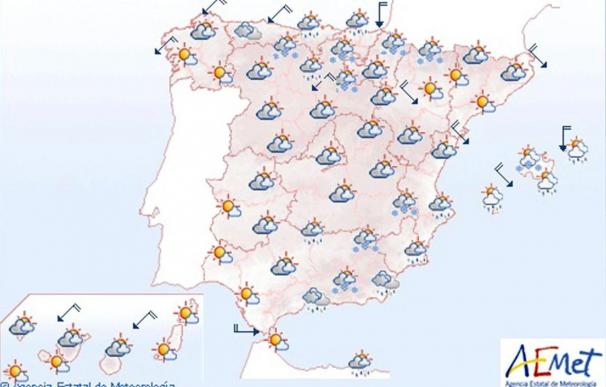 Nevadas en gran parte del país y heladas en el interior, Baleares y Pirineos