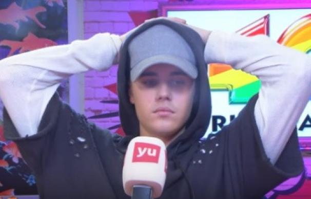 Justin Bieber antes de su huida de un programa de radio en Los 40 Principales
