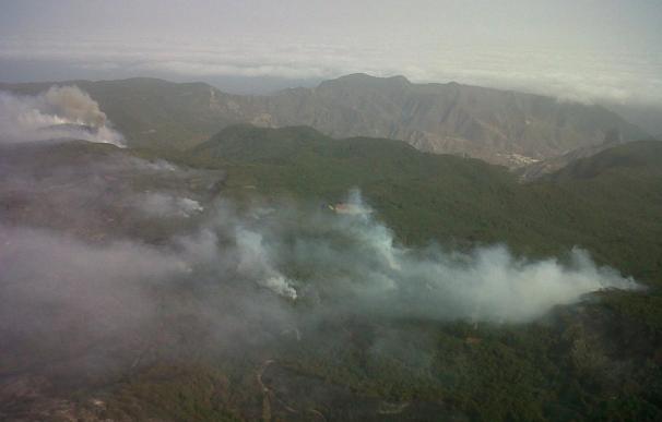 Varios brigadistas resultan afectados en el incendio de La Gomera por inhalación de humo