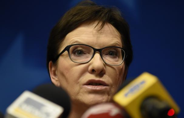 La primera ministra polaca saliente Ewa Kopacz