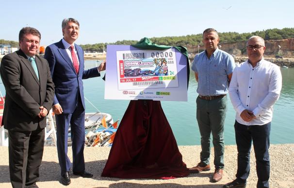La ONCE dedica a los pescadores y la Virgen del Carmen de Conil el cupón del sorteo del 16 de julio