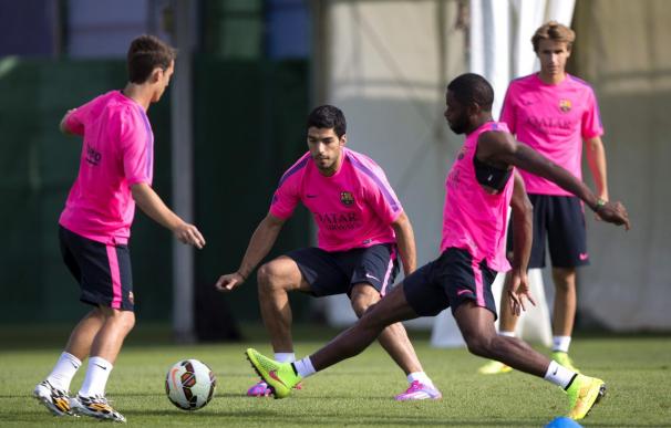 Luis Suárez completa su primer entrenamiento con el Barça