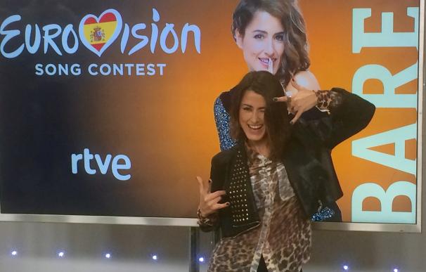 Barei en la rueda de prensa tras ser elegida candidata a Eurovisión