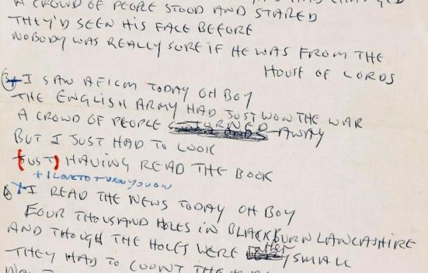 Venden el manuscrito de una canción de John Lennon en 1,2 millones de dólares