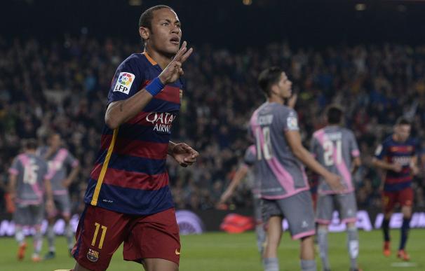 Neymar anotó cuatro goles contra el Rayo Vallecano. / AFP