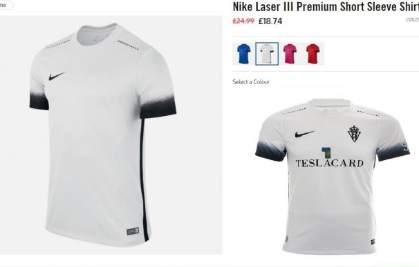 La nueva camiseta de la segunda equipación del Sporting, 70% más barata sin el escudo