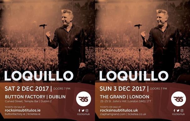 Loquillo actuará en diciembre en Dublín y Londres