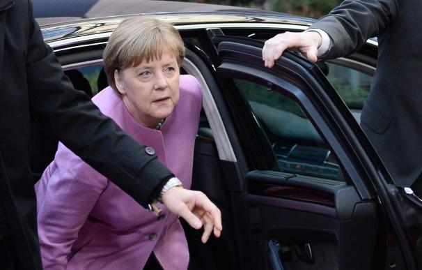 German Chancellor Angela Merkel arrives for the se