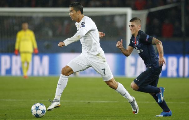 Cristiano Ronaldo durante un momento del partido. / AFP