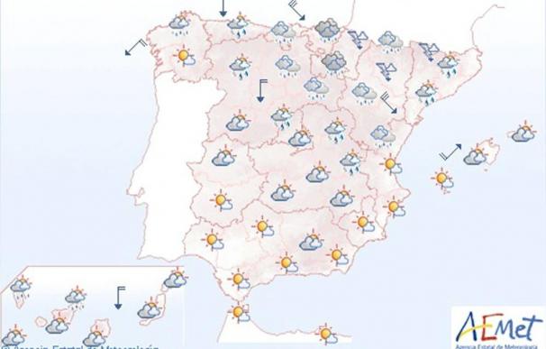 Fuertes lluvias en el Cantábrico y Alto Ebro