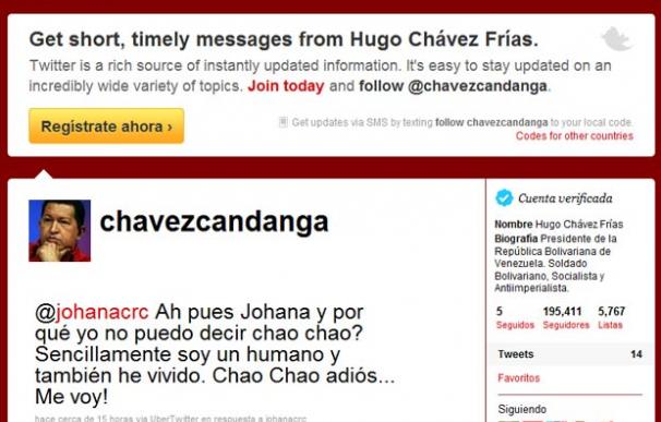 Hugo Chávez atrae a 195.000 seguidores en su cuenta de Twitter en una semana