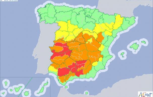 Jornada de calor: Córdoba alcanzará lo 47ºC, Badajoz los 46ºC, Madrid los 42ºC, Ávila los 38ºC...