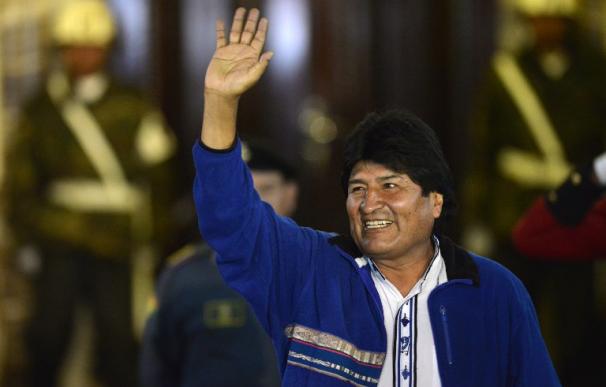 Evo Morales celebra su victoria en las elecciones presidenciales