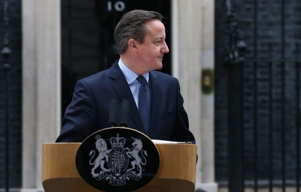 British Prime Minister David Cameron makes a state