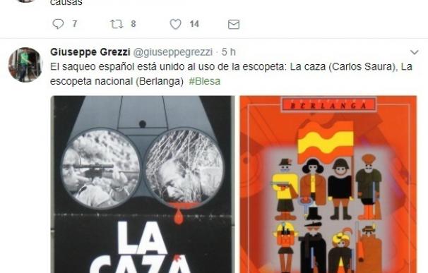 El concejal de València Giuseppe Grezzi tuitea sobre Blesa: "El saqueo español está unido al uso de la escopeta"