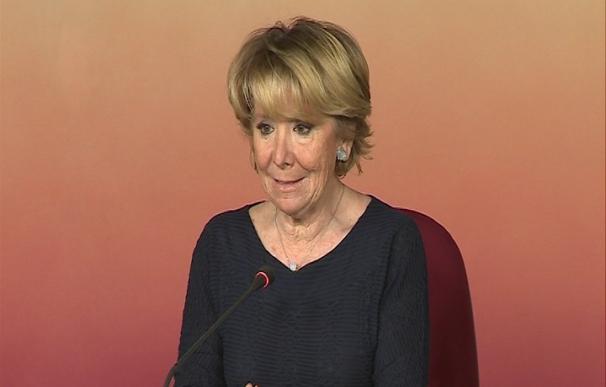 La portavoz del PP en el Ayuntamiento de Madrid, Esperanza Aguirre.