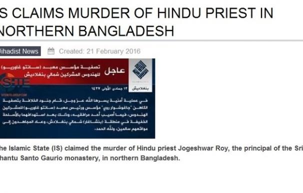 Estado Islámico reivindica el asesinato de un sacerdote hindú en Bangladesh
