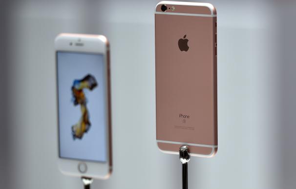 New models of the iPhone 6s are seen displayed dur