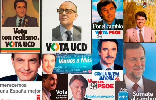 Carteles políticos de todas las campañas en España.