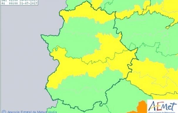Varias zonas de Extremadura permanecen este domingo en aviso amarillo por altas temperaturas
