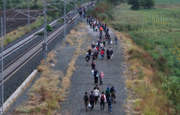Miles de inmigrantes esperan para poder cruzar la frontera entre Grecia y Macedonia.