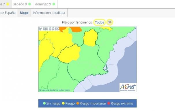 Meteorología activa el aviso amarillo por tormentas en el Altiplano y el Noroeste de la Región