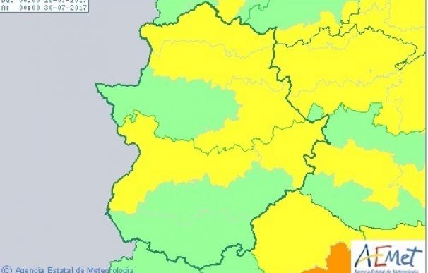 Los avisos por calor continúan este sábado en nivel amarillo en diversos puntos de Extremadura