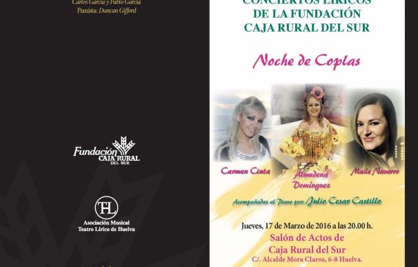 La copla será la protagonista el próximo jueves del concierto lírico benéfico de Fundación Caja Rural del Sur