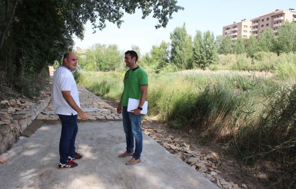 Avanzan a buen ritmo los trabajos de reparación de la ribera del río Guadalope en Alcañiz