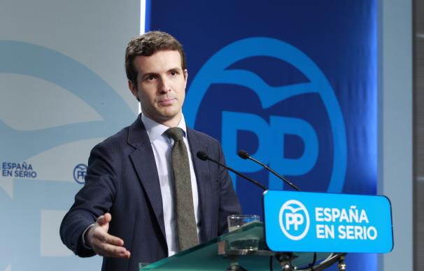 Casado (PP) espera que se abra un "cauce de negociación" con el PSOE antes de Semana Santa