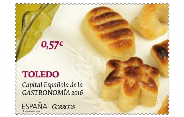 El sello de Capitalidad Gastronómica de Toledo, ilustrado con su mazapán, tendrá una tirada de 220.000 ejemplares