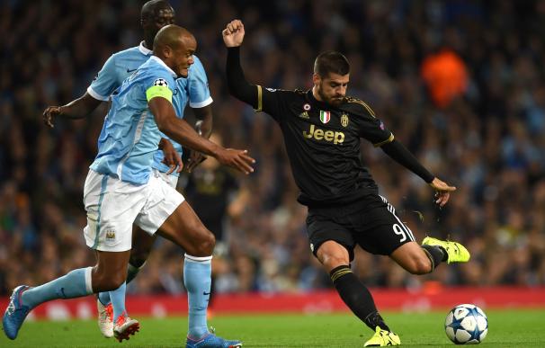 Álvaro Morata dio la victoria a la Juventus ante el Manchester City.