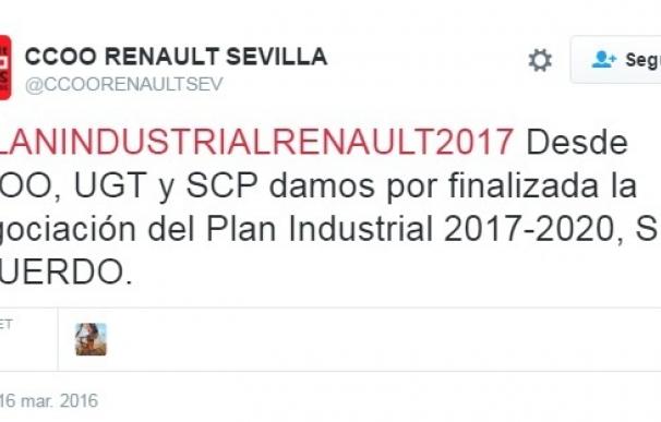 CCOO, UGT y SCP dan por finalizada, "sin acuerdo", la negociación del Plan Industrial de Renault