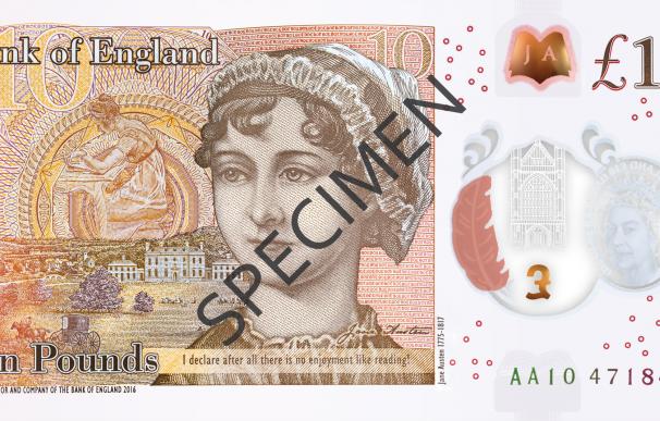 Presentan un nuevo billete de diez libras con el rostro de Jane Austen