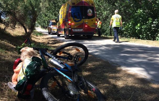 Herido grave un ciclista de 45 años al sufrir un accidente en el Parque Lineal del Manzanares