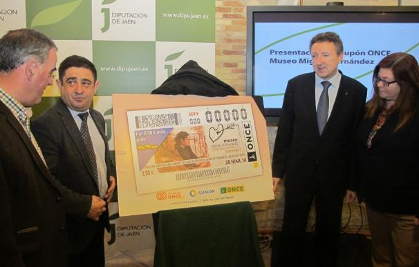La ONCE dedica un cupón al primer aniversario del Museo Miguel Hernández en Quesada