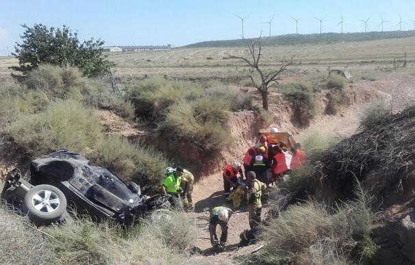 Dos fallecios y un herido en un accidente ocurrido en la AP-68, en Luceni (Zaragoza)